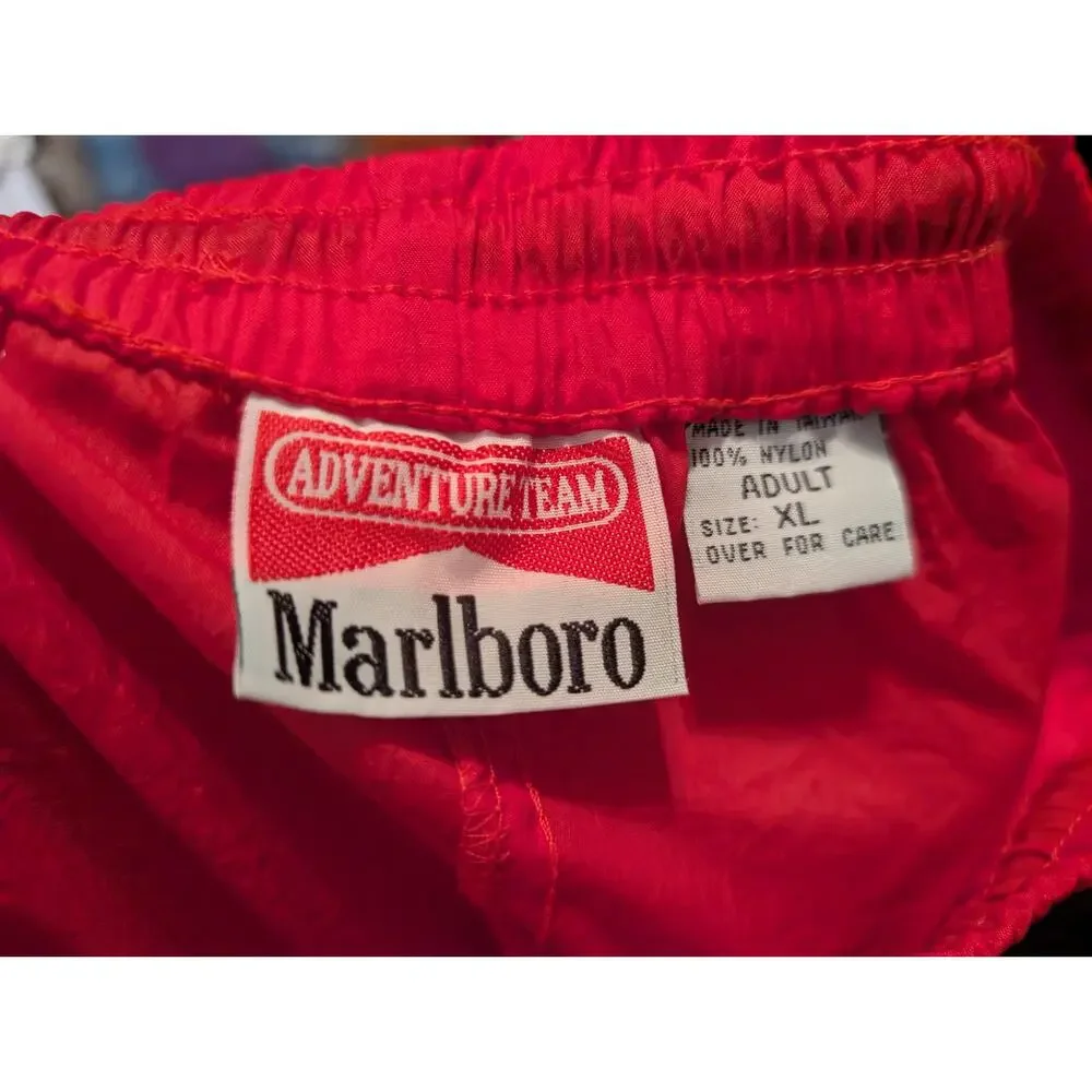 Vintage Marlboro Adventure Team Red Windbreaker Pants Size XL